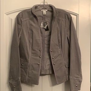White House Black Market Velvet Military Jacket
